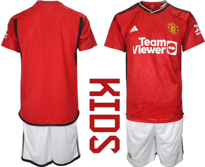 Youth 2023-2024 Club Manchester United home soccer jersey